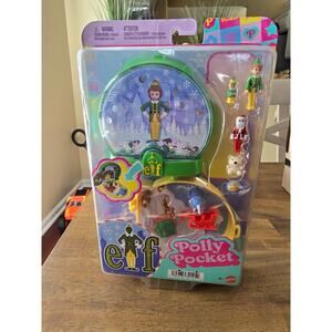 Polly Pocket Micro Buddy & Santa Dolls and Playset, Collaboration Elf Compact